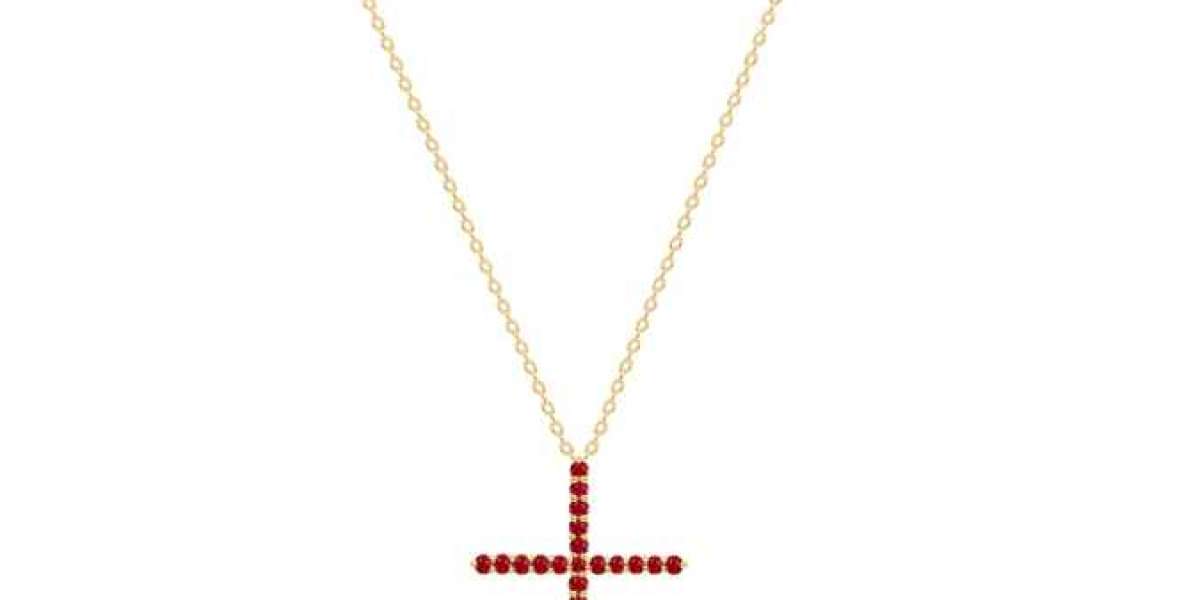 Ruby Cross Necklace