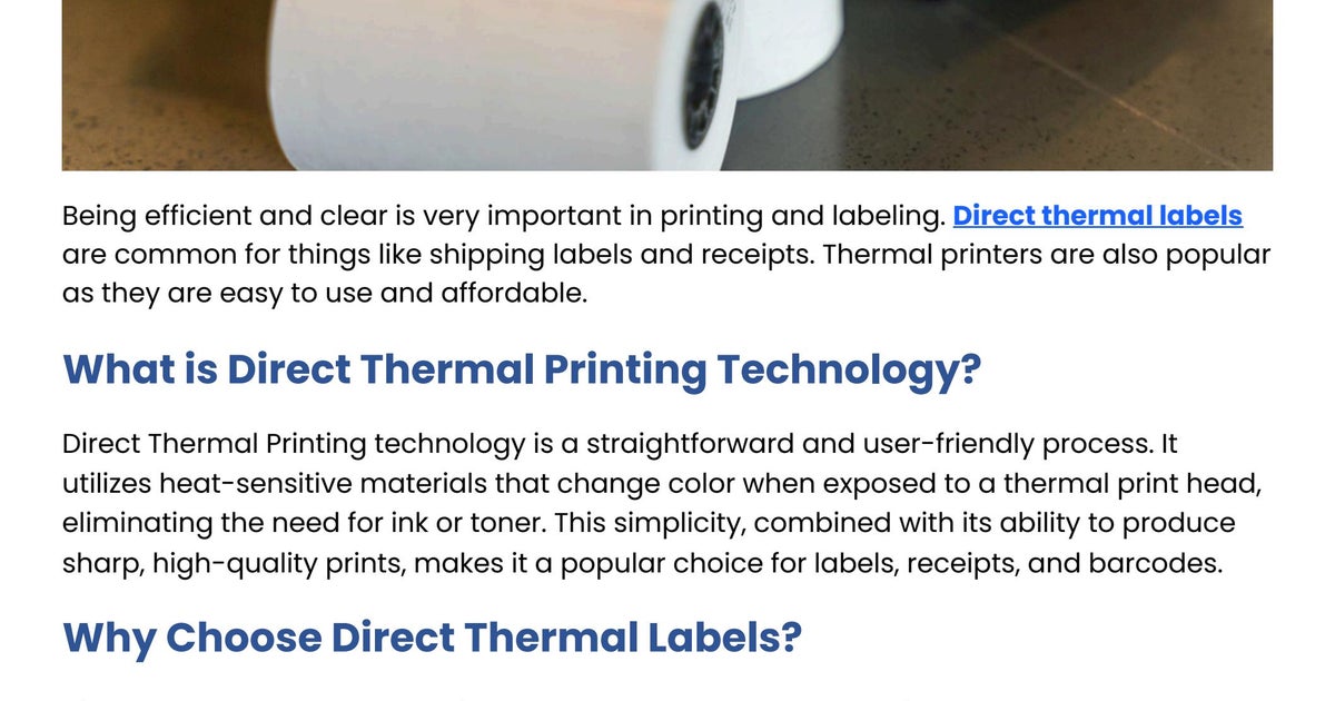 Exploring the Technology Behind Direct Thermal Printing